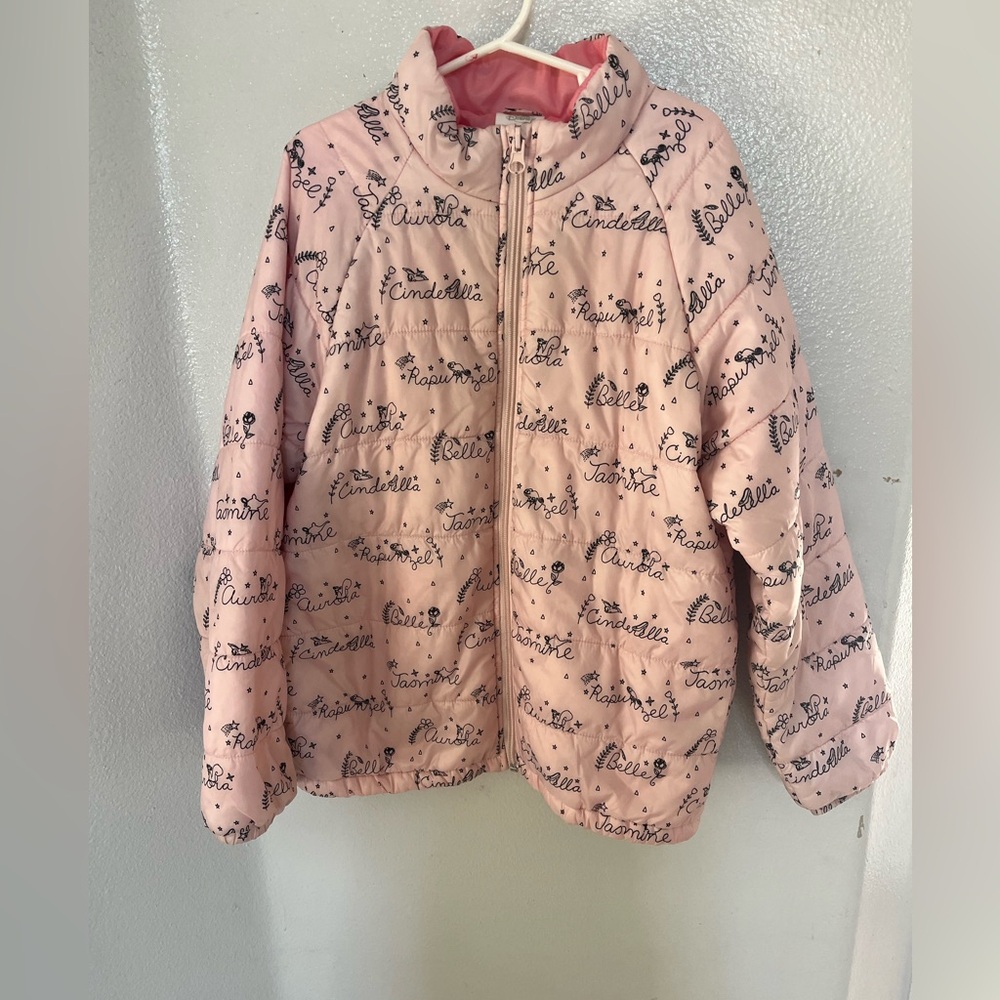 Disney Pink Puffer Jacket with Script Design